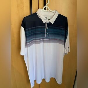 Callaway Opti-Dri White/Striped Golf Polo-Men’s size 2XL